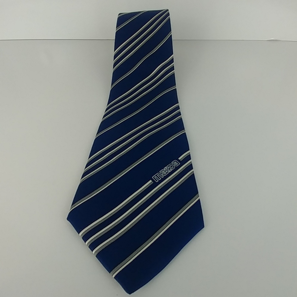 Mazda Navy Diagonal Striped Necktie by Mitsukoshi